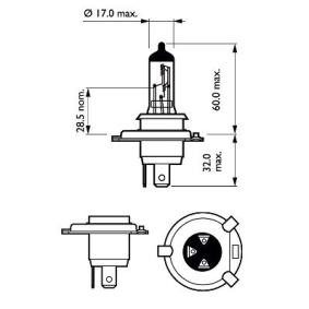 PHILIPS 12342XVPB1 Lampadina, faro di profondità H4 12V 60/55WAlogeno