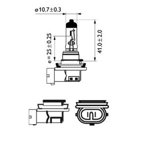 PHILIPS 12362PRC1 Lampadina, faro di profondità H11 12V 55W3200K Alogeno Vision