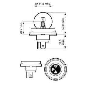 PHILIPS 12620C1 Lampadina, faro di profondità R2 (Bilux) 12V 45/40WAlogeno