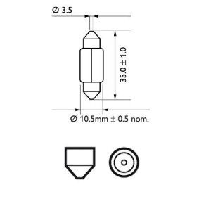 PHILIPS LongLife EcoVision 12860LLECOCP Lampadina, Luce abitacolo Lampada tubolare a filamento rettilineo, 12V, 10W