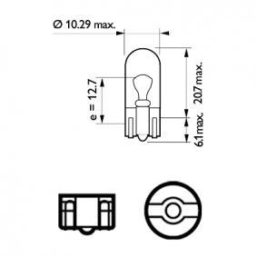 PHILIPS 12961B2 Lampadina indicatore direzione 12V 5W, W5W, Lampada con attacco di vetro
