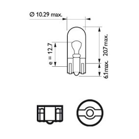PHILIPS LongLife EcoVision 12961LLECOCP Lampadina indicatore direzione 12V 5W, W5W, Lampada con attacco di vetro