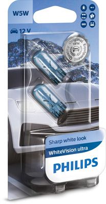 PHILIPS 12961WVUB2 Lampadina indicatore direzione 12V 5W, W5W, Lampada con attacco di vetro