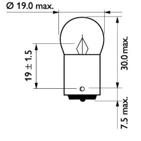 PHILIPS 13821B2 Lampadina indicatore direzione 24V 5W, R5W, Lampadina a sfera