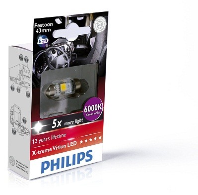 PHILIPS 249466000KX1 Lampadina, Luce abitacolo LED, 24V, 1W