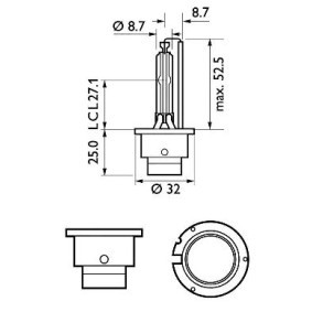 PHILIPS Xenon WhiteVision gen2 85122WHV2C1 Lampadina, faro di profondità D2S 85V 35W5000K Xeno