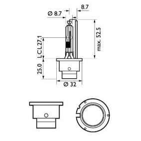 PHILIPS 85126VIC1 Lampadina, faro di profondità D2R 85V 35W4400K Xeno Xenon Vision