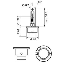PHILIPS Xenon WhiteVision gen2 85126WHV2C1 Lampadina, faro di profondità D2R 85V 35W5000K Xeno
