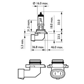 PHILIPS Vision 9006PRC1 Lampadina, faro di profondità HB4 12V 51W3200K Alogeno