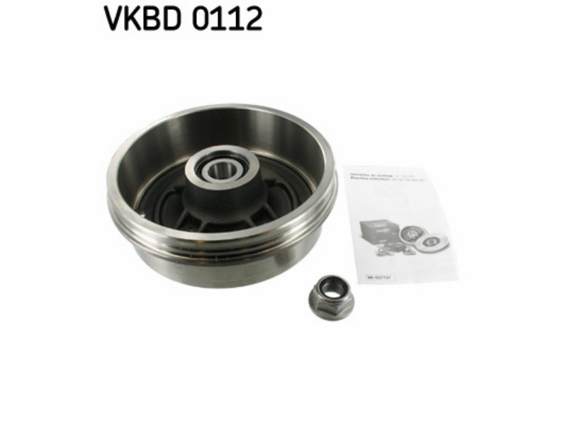 Wheel kit with integrated brake drum/disc