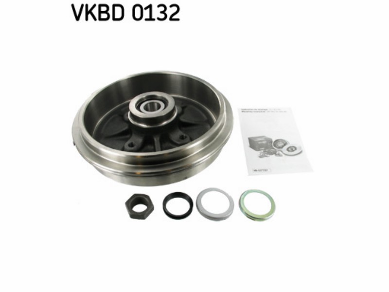 Wheel kit with integrated brake drum/disc