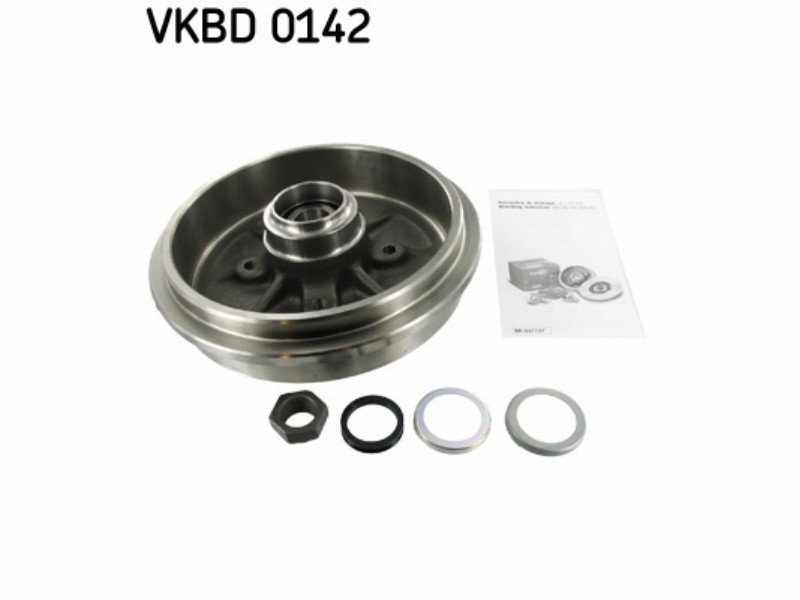 Wheel kit with integrated brake drum/disc