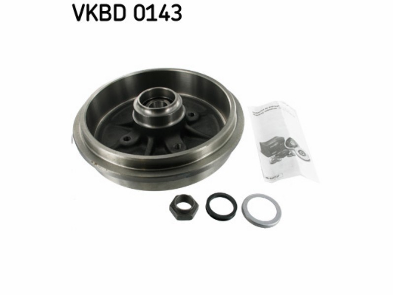 Wheel kit with integrated brake drum/disc