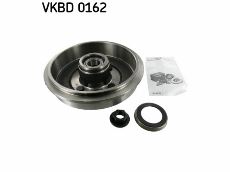 Wheel kit with integrated brake drum/disc