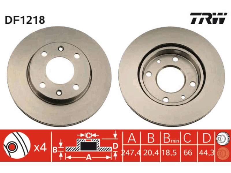 Dischi freno anteriore Peugeot 205 II 1987 1991