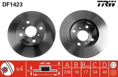 Dischi freno anteriore Toyota corolla 1992 1995