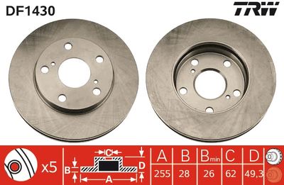 Dischi freno anteriore Toyota camry 1993 1995