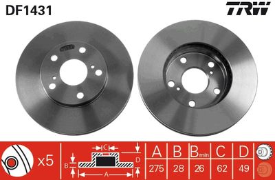 Dischi freno anteriore Toyota camry 1996 2001