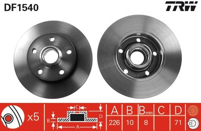 Dischi freno posteriore Volkswagen Golf III estate 1995 1996