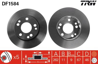 Dischi freno anteriore Mercedes 190 1982 1988