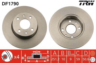 Dischi freno posteriore Fiat bravo/mito/multipla/stilo 1985 2005