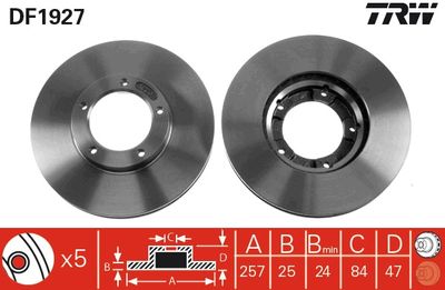 Dischi freno vcl anteriore Toyota hiace III box 1987 1989