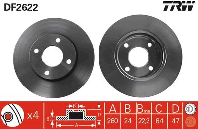 Dischi freno anteriore Ford mondeo I 1994 1996