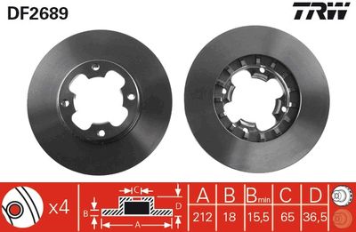 Dischi freno anteriore Subaru justy I 1987 1995