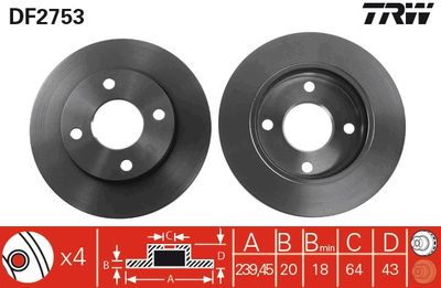 Dischi freno anteriore Ford Fiesta IV/ka /escort V/VI 1990 ->