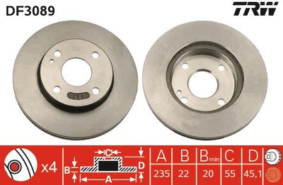 Dischi freno anteriore Mazda 232 s IV 1989 1991