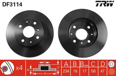 Dischi freno anteriore Daihatsu charade IV 1994 1996