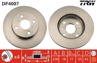 Dischi freno anteriore Toyota starlet 1989 1991