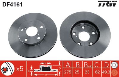 Dischi freno anteriore Toyota rav 4 II 2003 2005