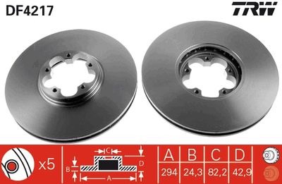 Dischi freno vcl anteriore Ford Transit box 2000 ->