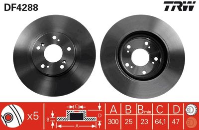 Dischi freno anteriore Honda civic VI hatchback 2001 2005
