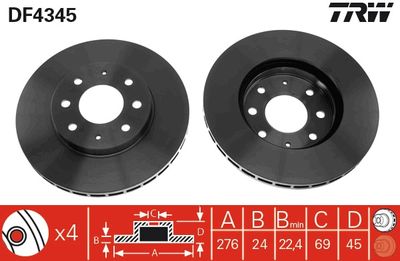 Dischi freno anteriore Mitsubishi galant V 1992 1996