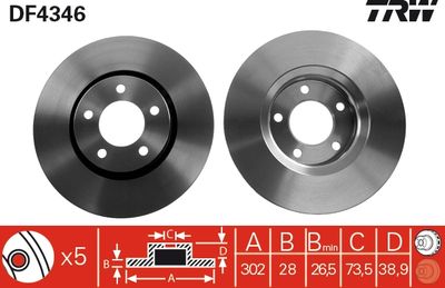 Dischi freno anteriore Dodge caravan III 2001 2007