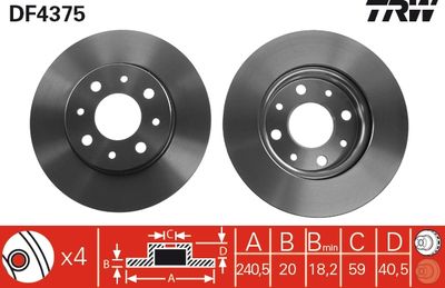 Dischi freno anteriore Fiat Panda 1.3JTD/4x4/500-FORD 2007 ->