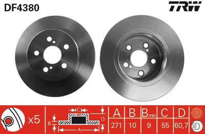 Dischi freno posteriore Toyota avensis hatchback 1997 2003
