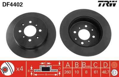 Dischi freno posteriore Honda civic VI 2004 2005