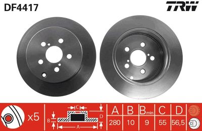 Dischi freno posteriore Toyota avensis combi 2003 ->