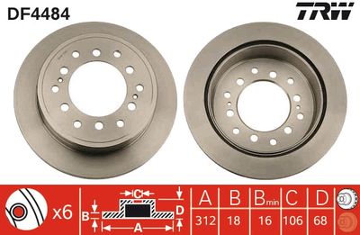 Dischi freno posteriore Toyota landcruiser 1993 1996
