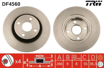 Dischi freno posteriore Toyota corolla hatchback 1997 2000