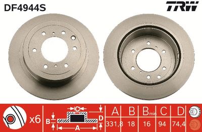 Dischi freno posteriore Mitsubishi pajero IV 02-2007 ->