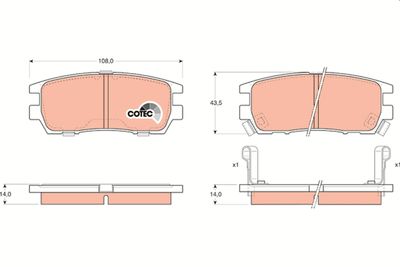 Pastiglie freno posteriore Mitsubishi pajero II 1998 2000