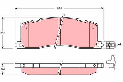 Pastiglie freno posteriore Toyota tarago bus 1995 1999