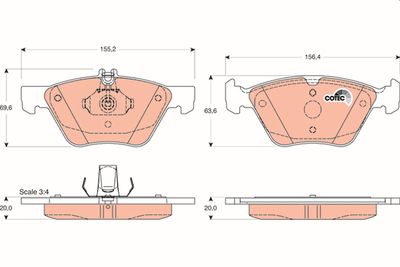 Pastiglie freno anteriore Mercedes clk convertible 1998 2002