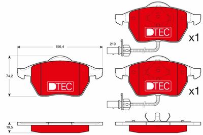 Pastiglie freno dtec anteriore Audi, Audi - faw-aud A4 1995 - 2009, A6 1