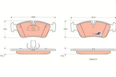 Pastiglie freno anteriore BMW serie 3 con ABS t.t. 2002 2005