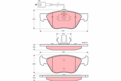 Pastiglie freno anteriore Alfa Romeo 166 2003 ->